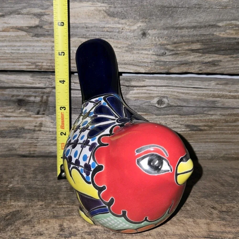 Talavera Bird Mexican Pottery Art Home Decor Hand Painted 5.5 x 4 X 6 Inches
